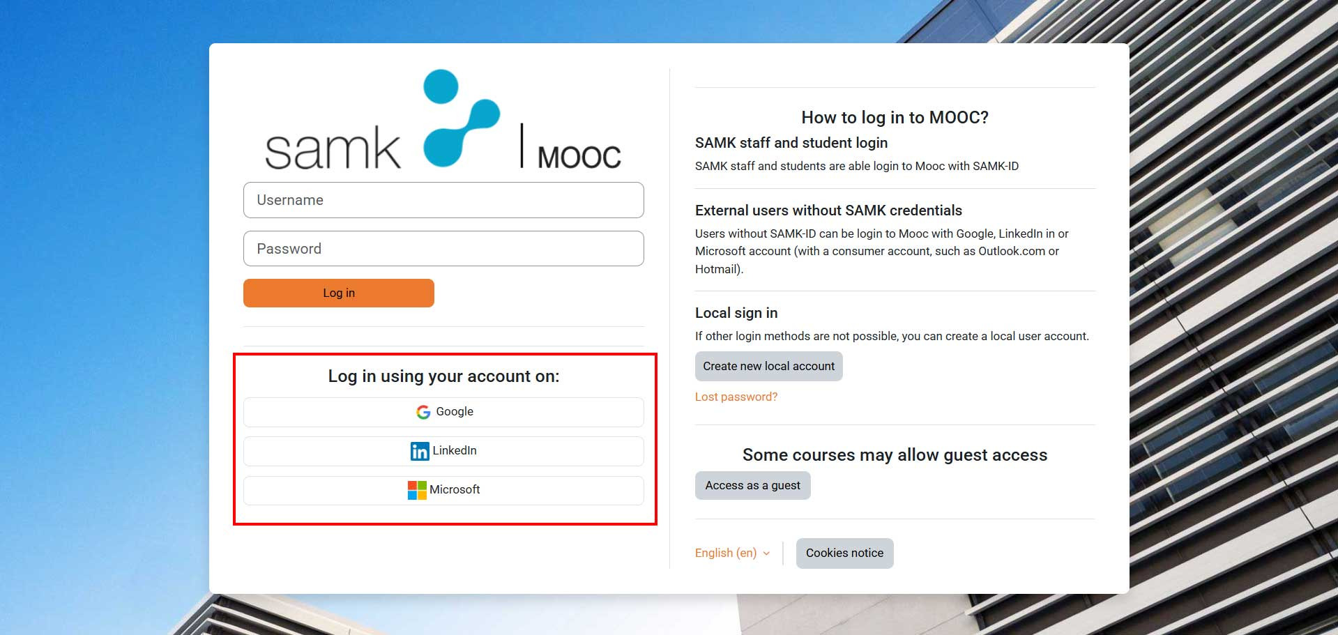 Google, LinkedIn and Microsoft accounts